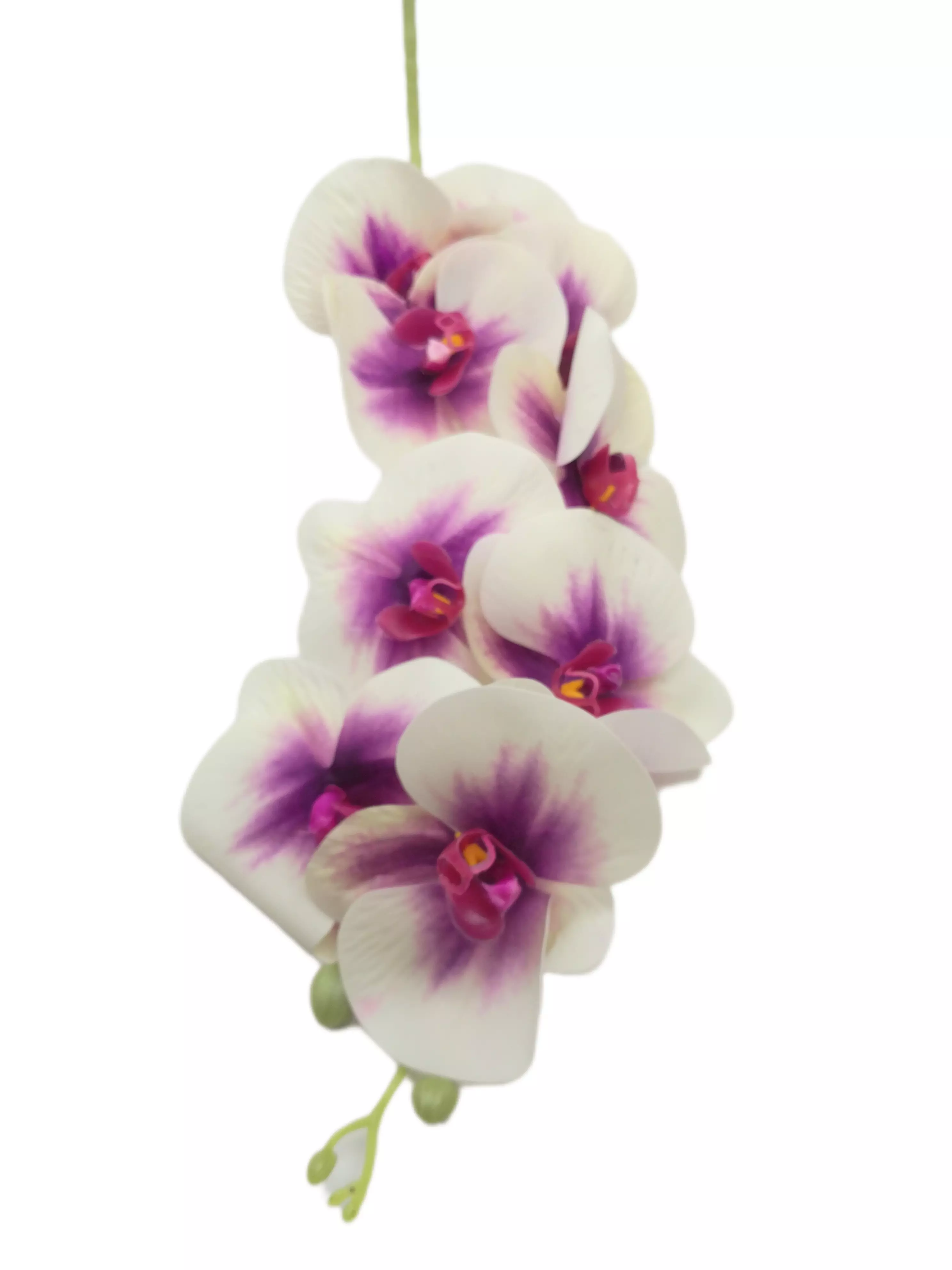 Gumi orchidea 100 cm 9 virág 10 cm Lila közepű 