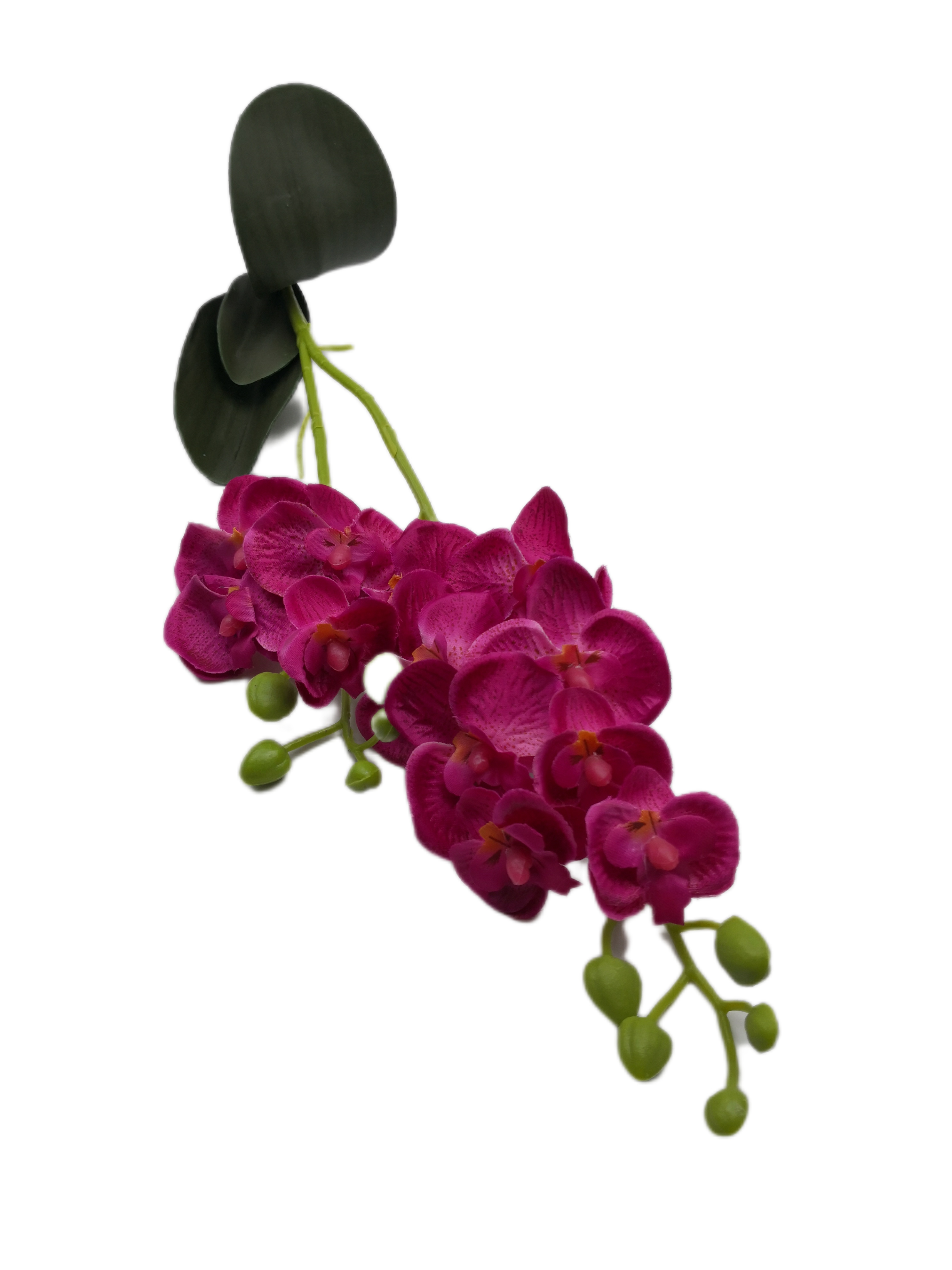 Szatén orchidea 50 cm gumi levéllel  Pink