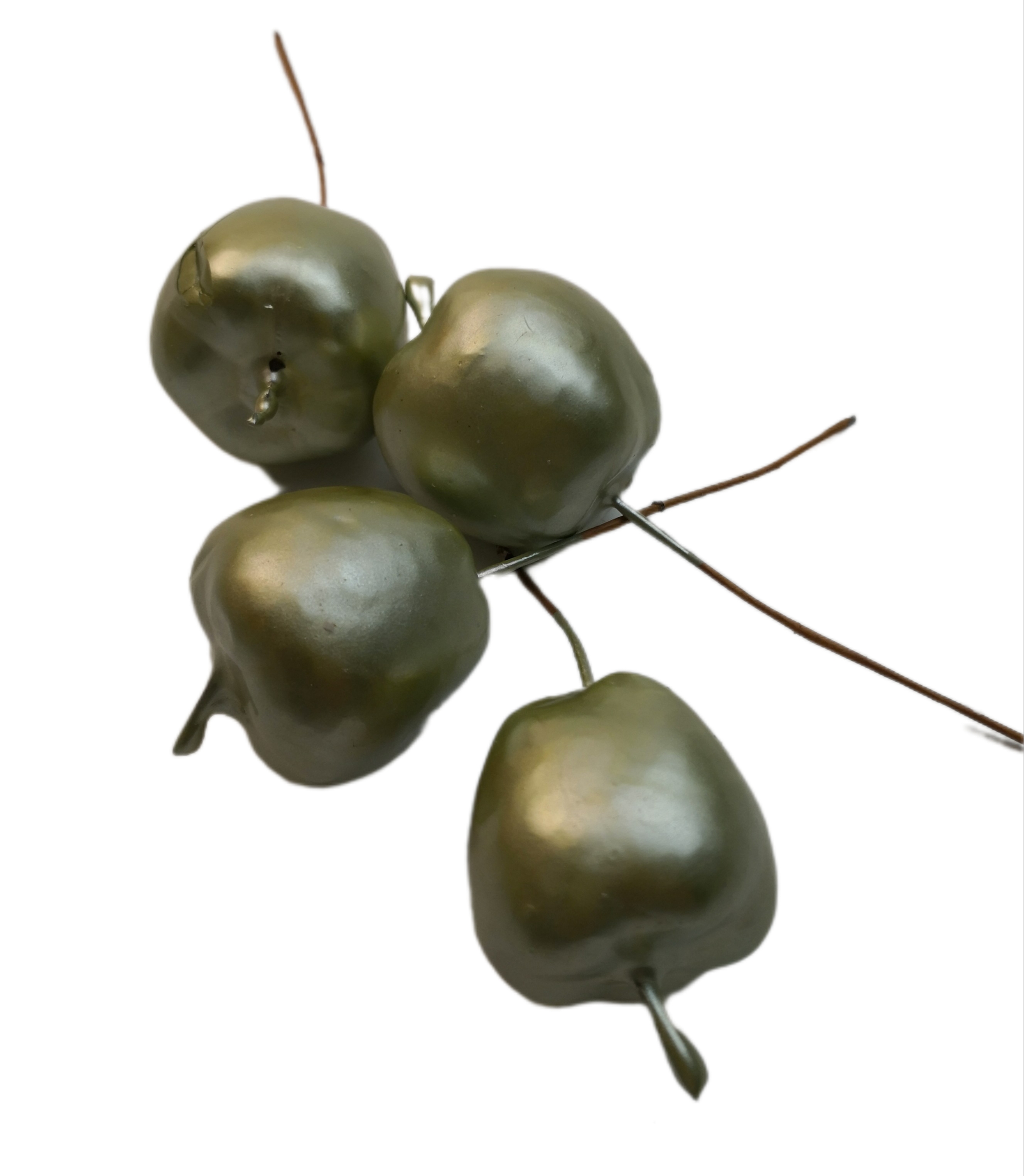 Metál alma 3.5 cm drótos Zöld