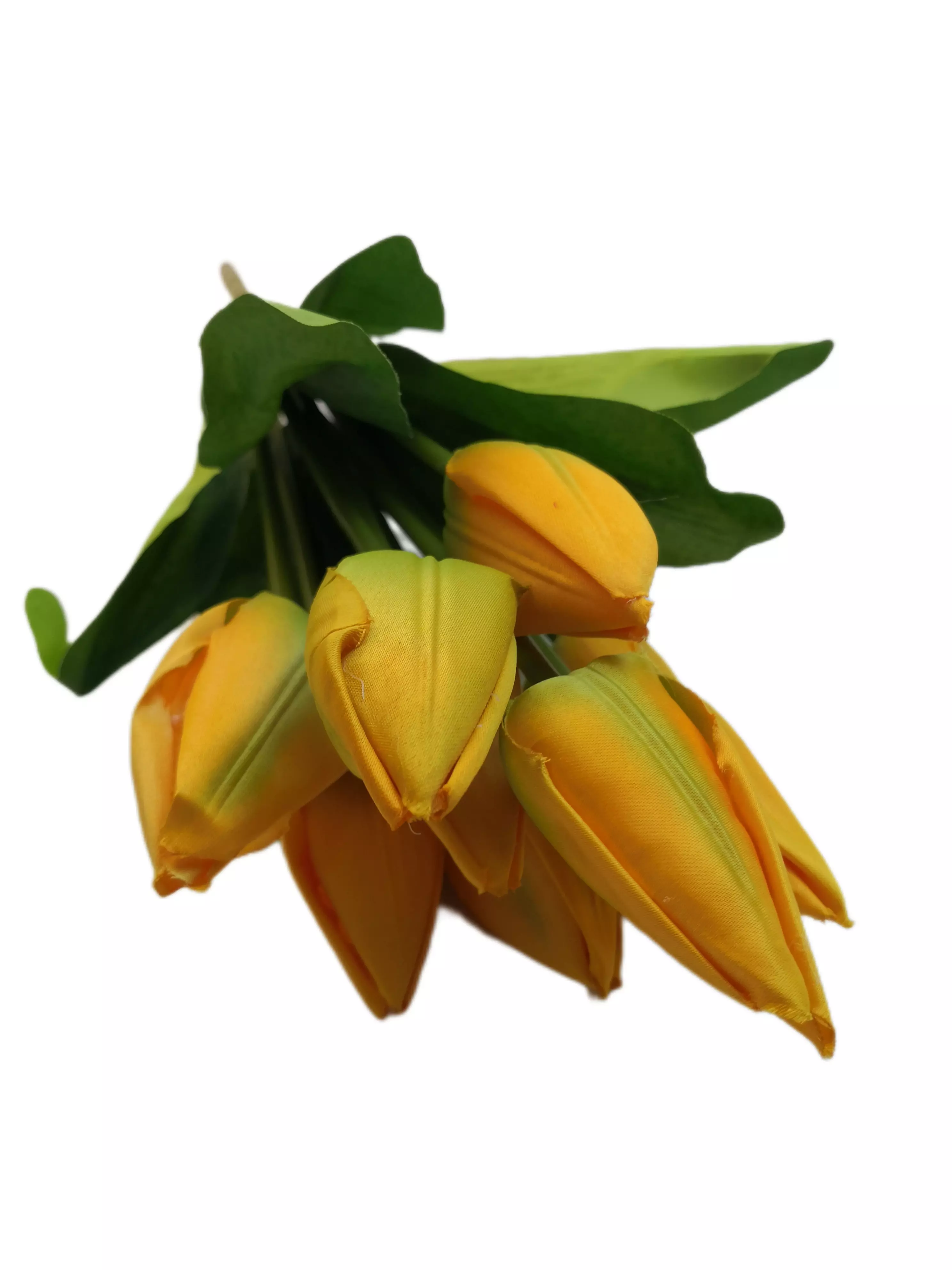 Szatén tulipán 9 db 6 cm fejű Sárga