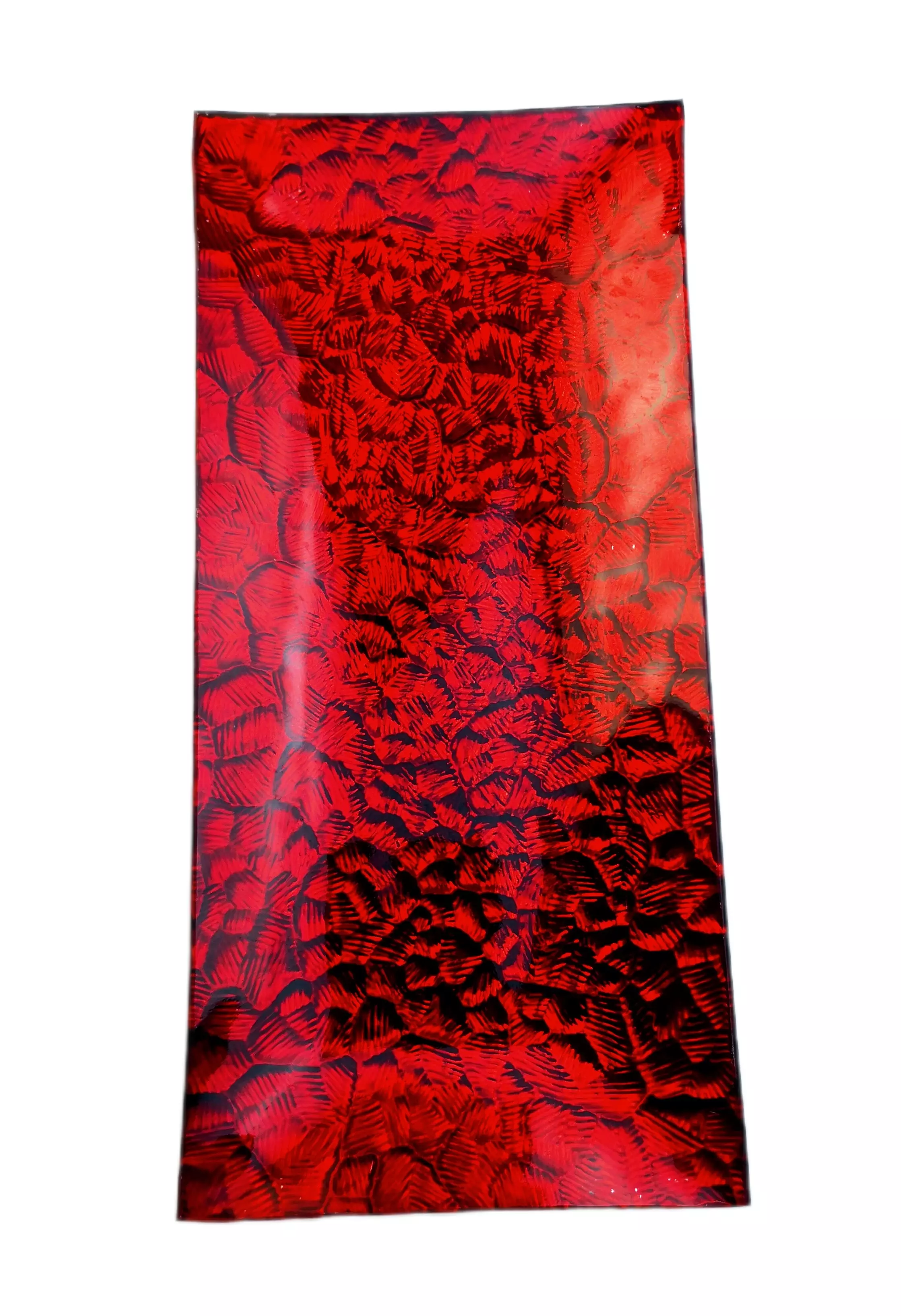 Üvegtál hosszúkás 12x26,5 cm Piros 