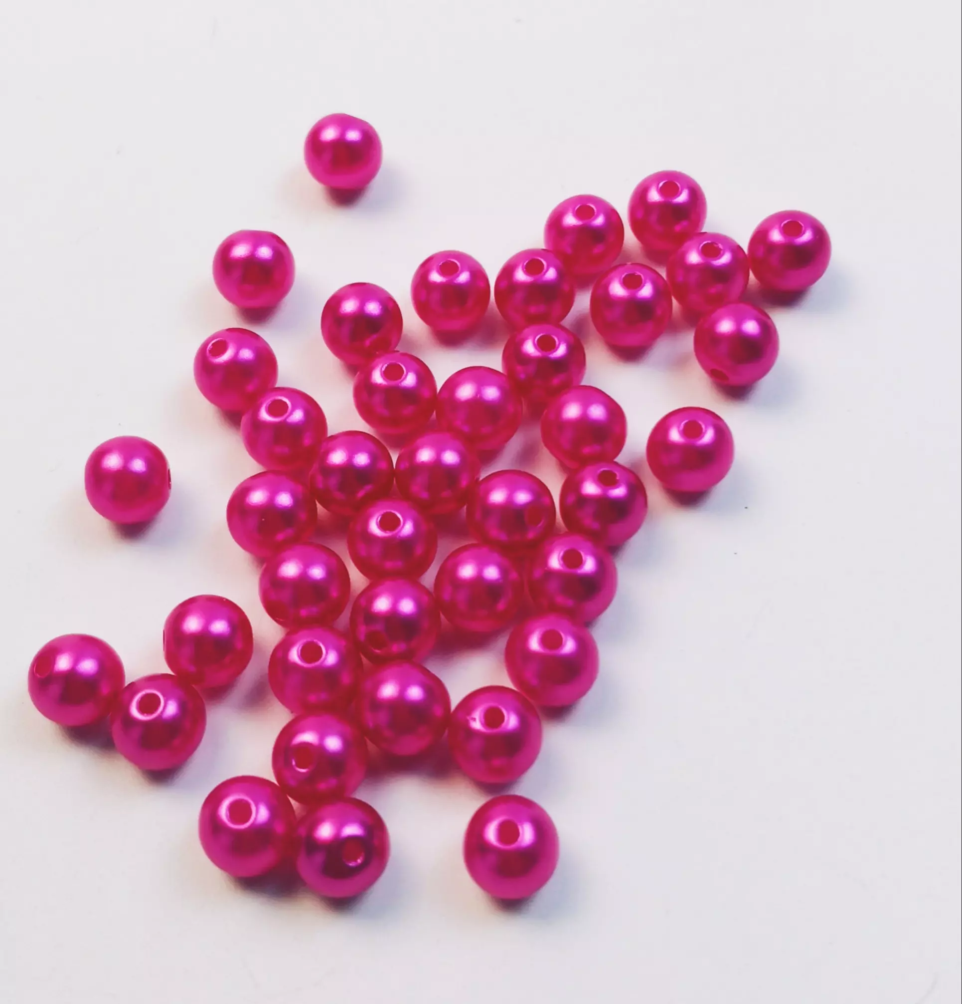 Fűzhető gyöngy 8 mm 100 db Pink