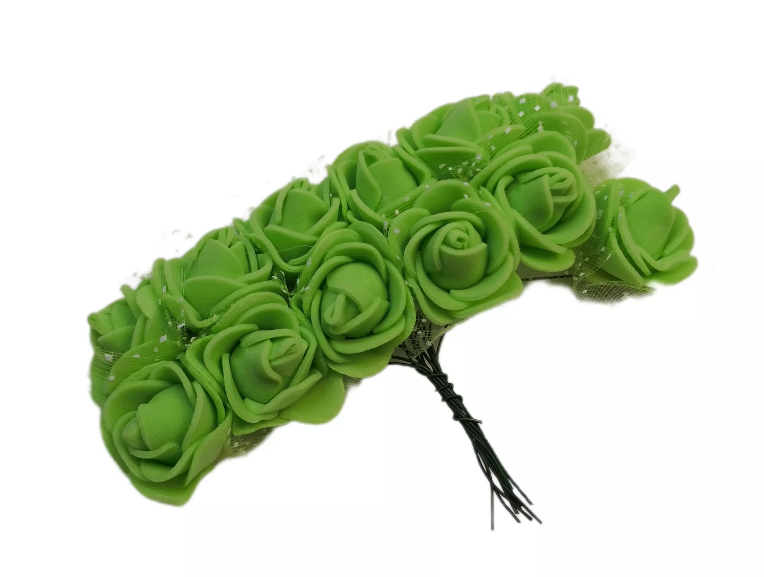 Mini csokor rózsa 2 cm fej Zöld