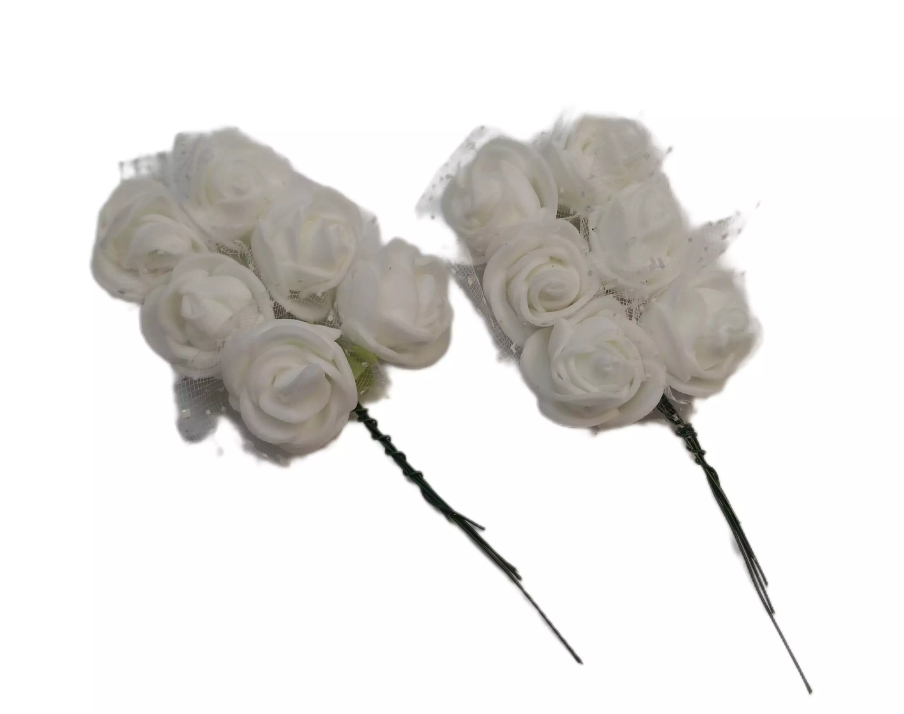 Mini csokor rózsa 2 cm fej Fehér