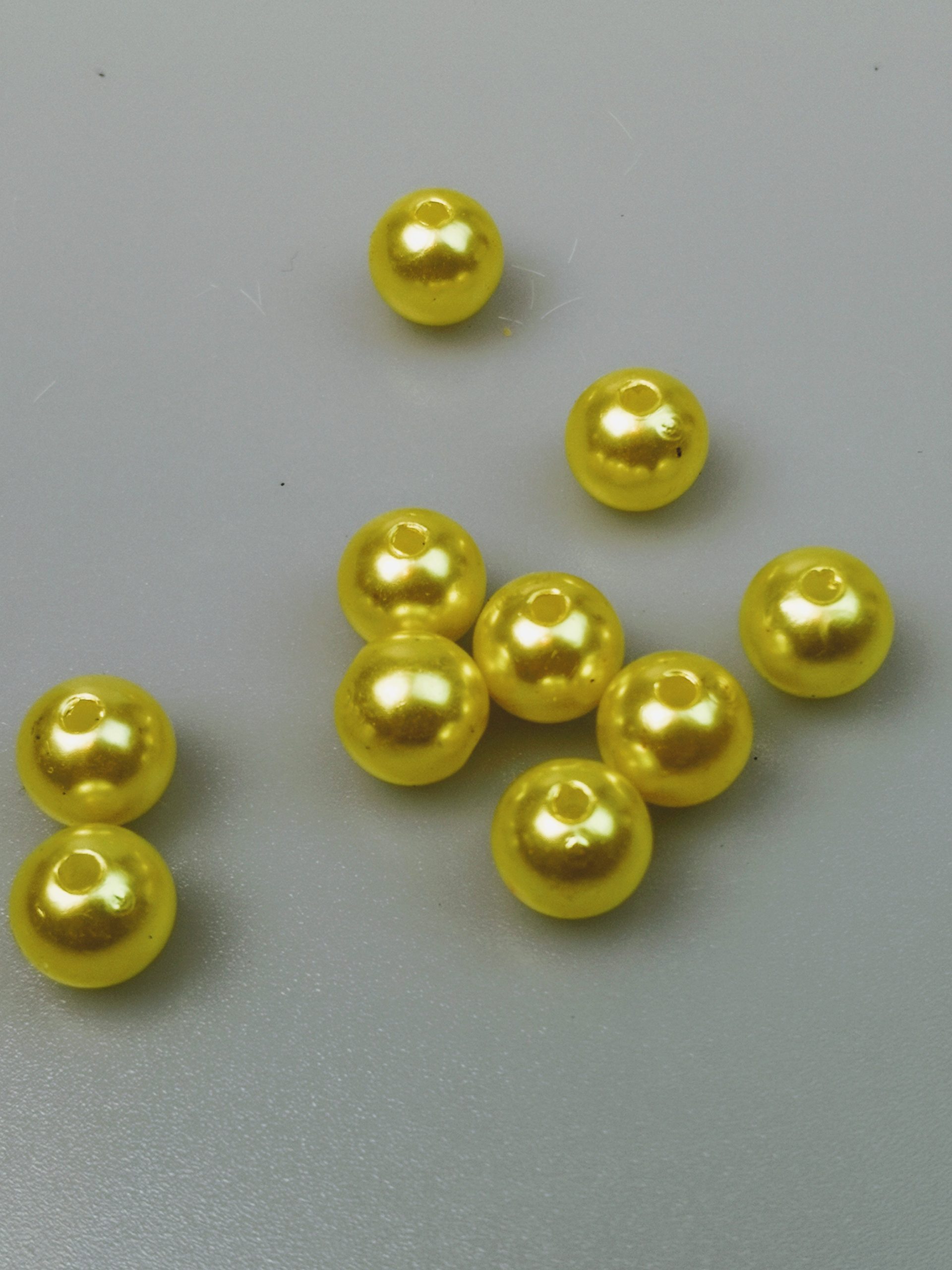 Fűzhető gyöngy 10 mm Citromsárga 30 db