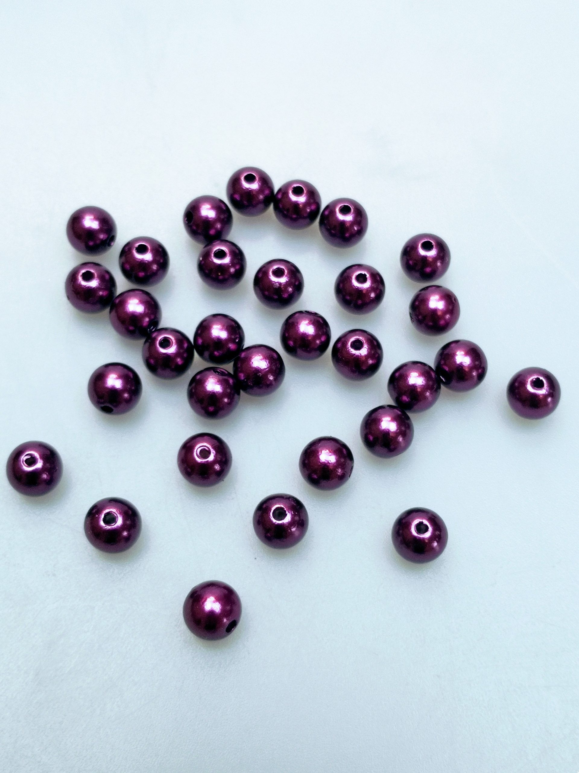 Fűzhető gyöngy 8 mm Sötét lila 50 db
