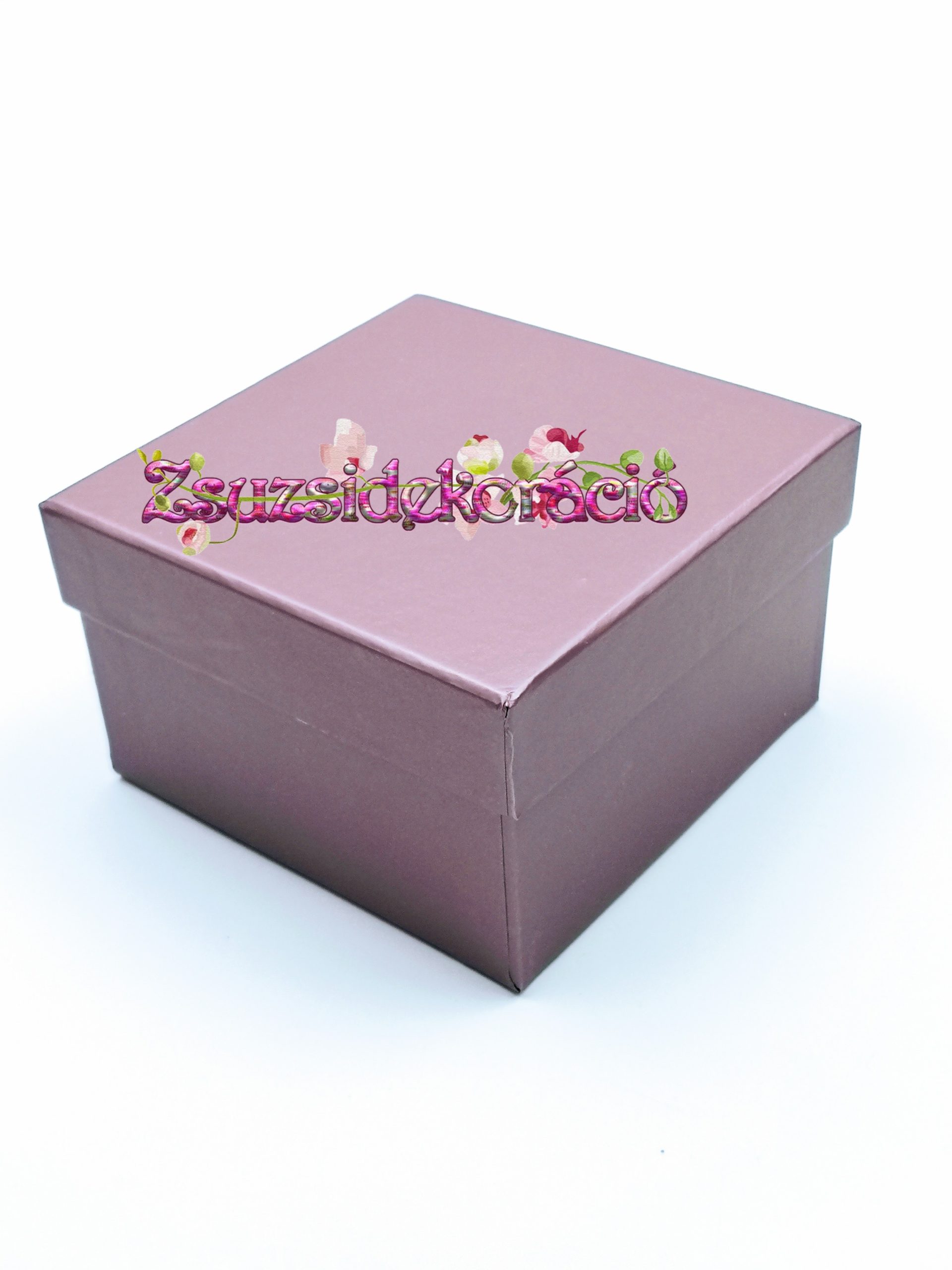 Metál doboz 9x9x5,5 cm Mályva