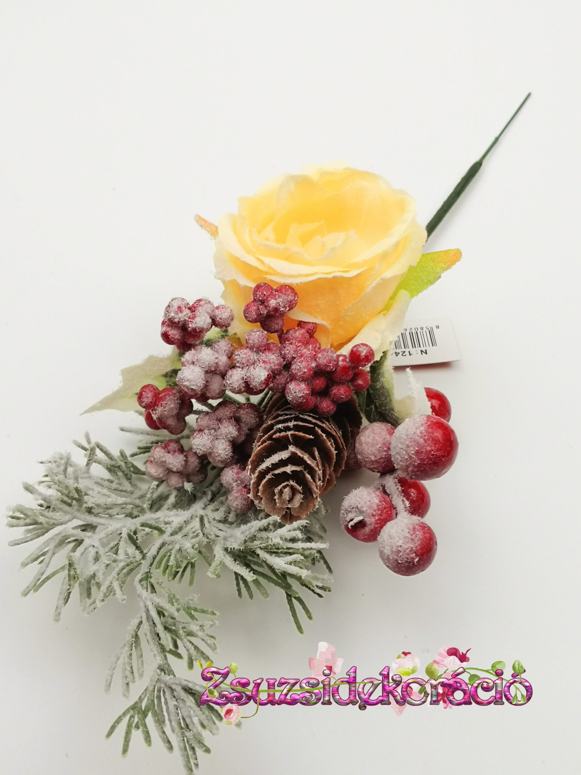 Téli rózsa pick 25 cm Halványsárga