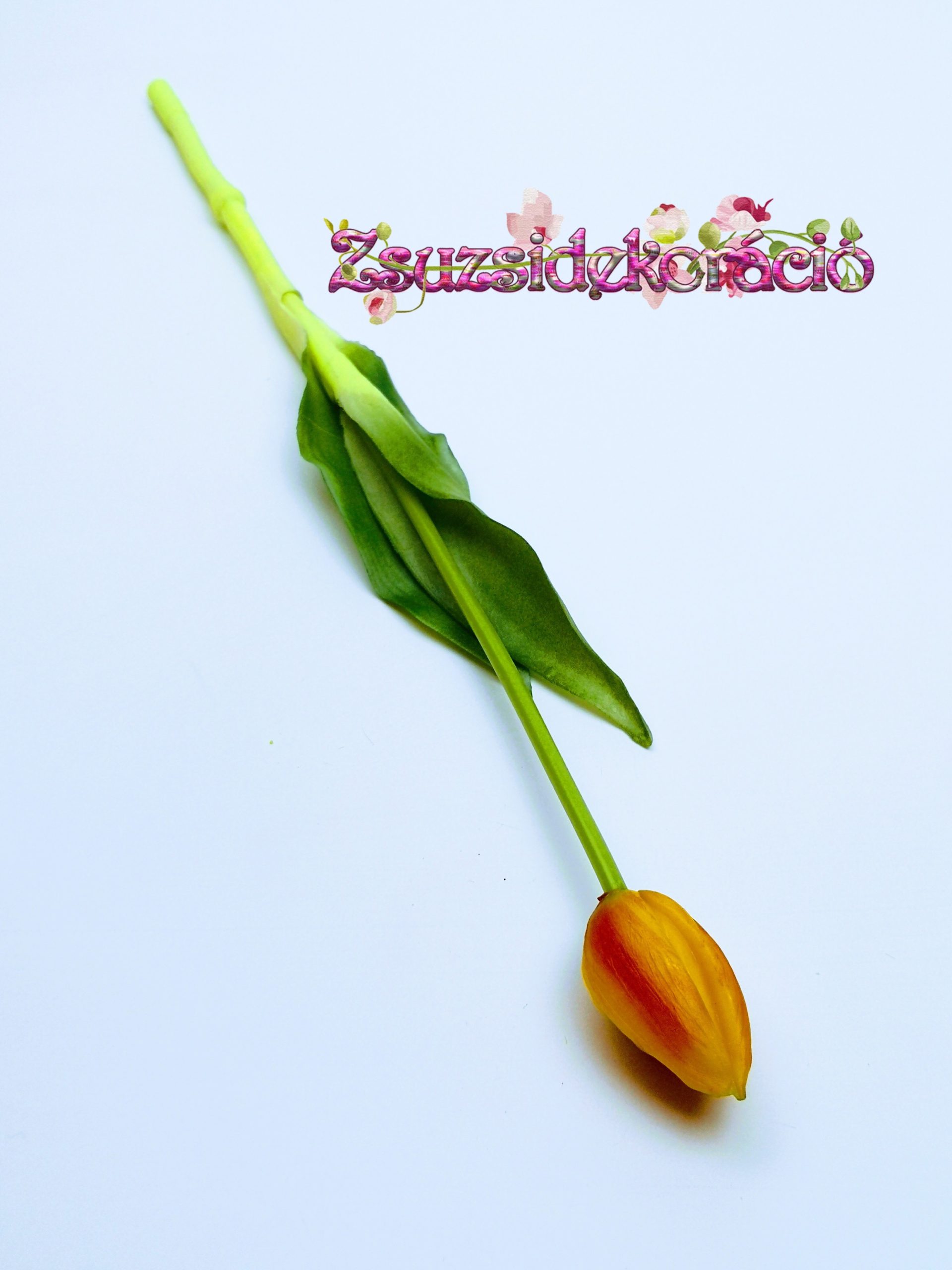 Gumi tulipán nagy bimbós 37 cm Sárga-narancs
