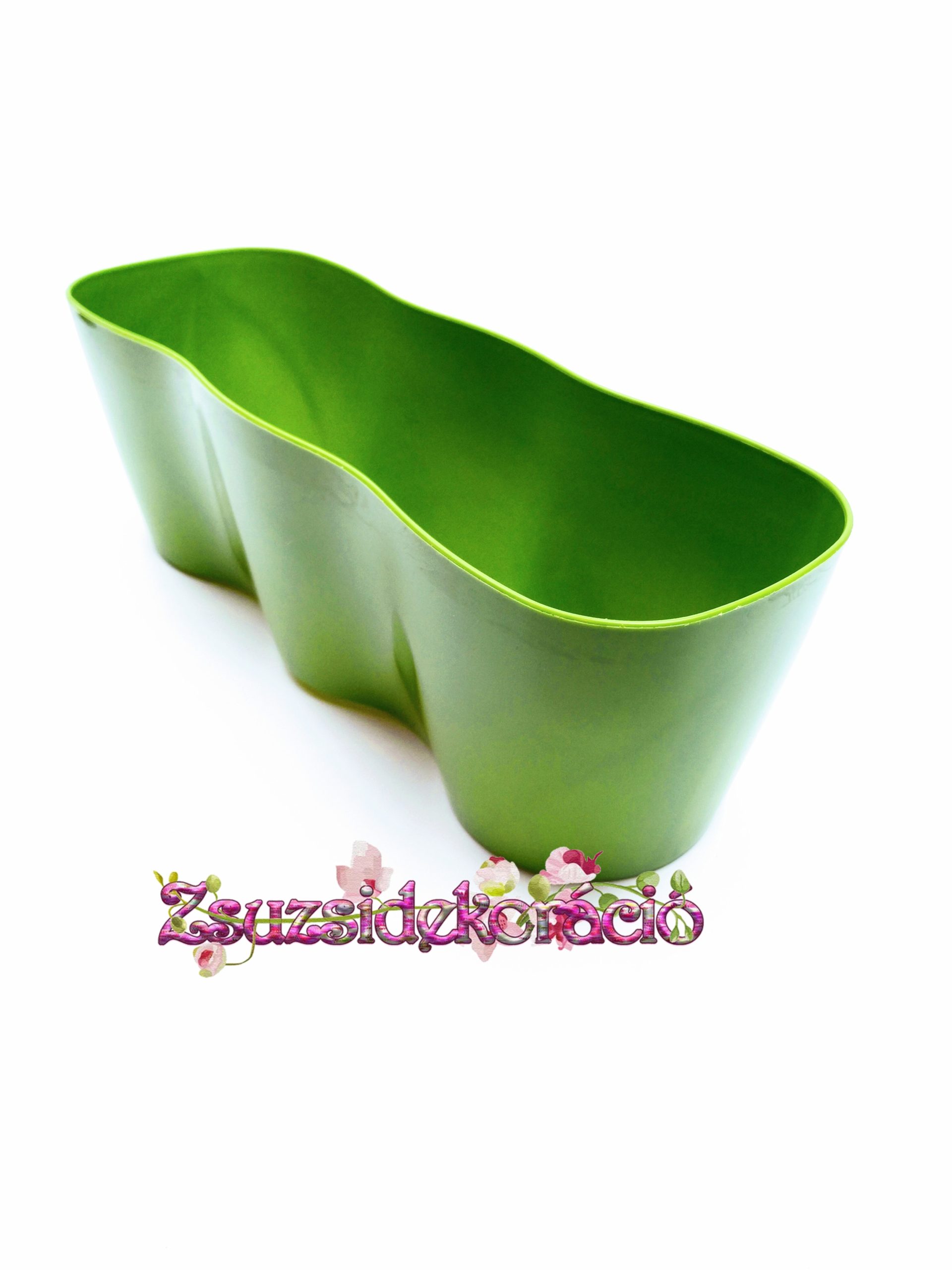Műanyag virágláda 30x10x10 cm Zöld