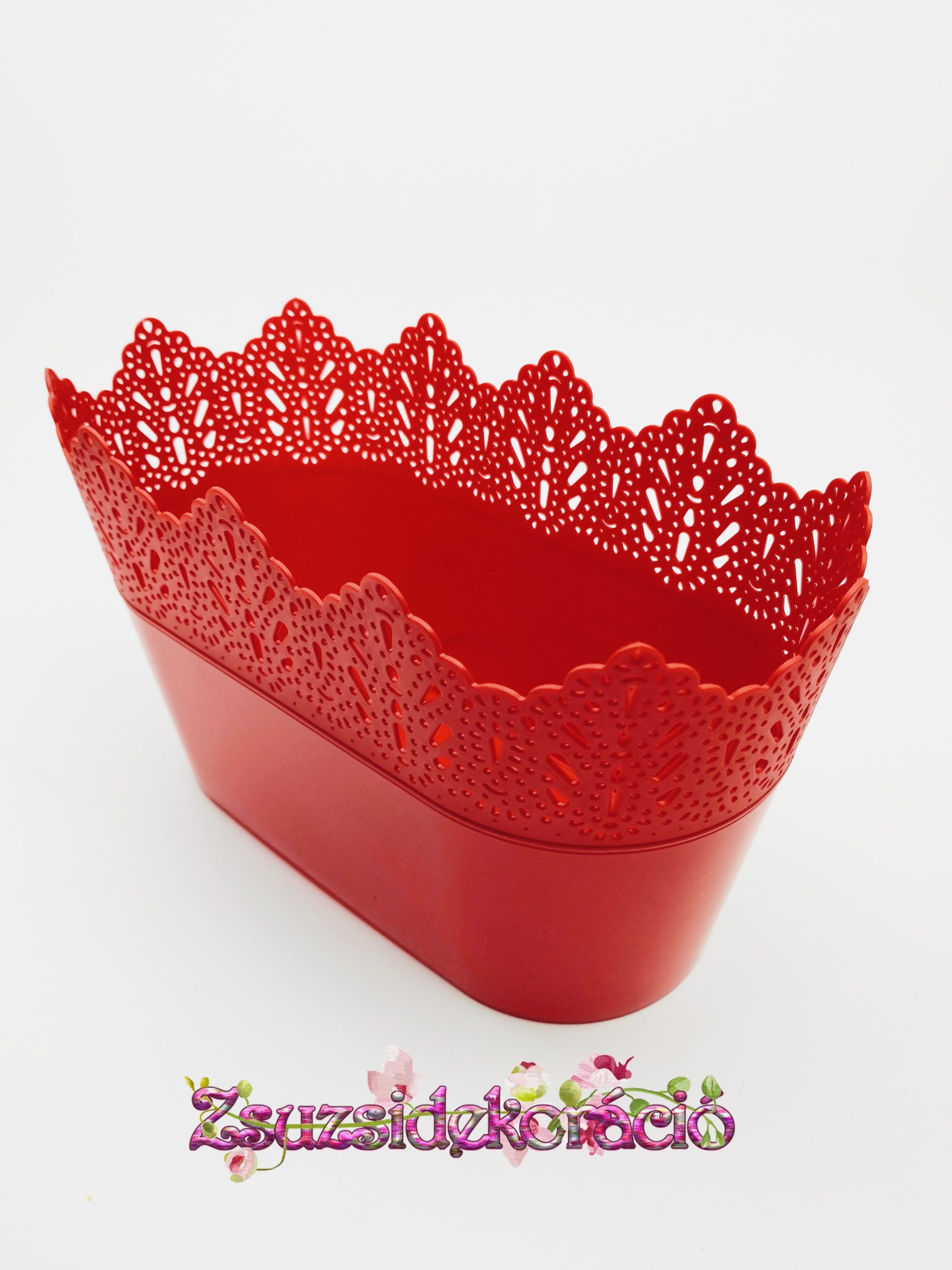 Műanyag virágláda 27x13x16 cm Piros