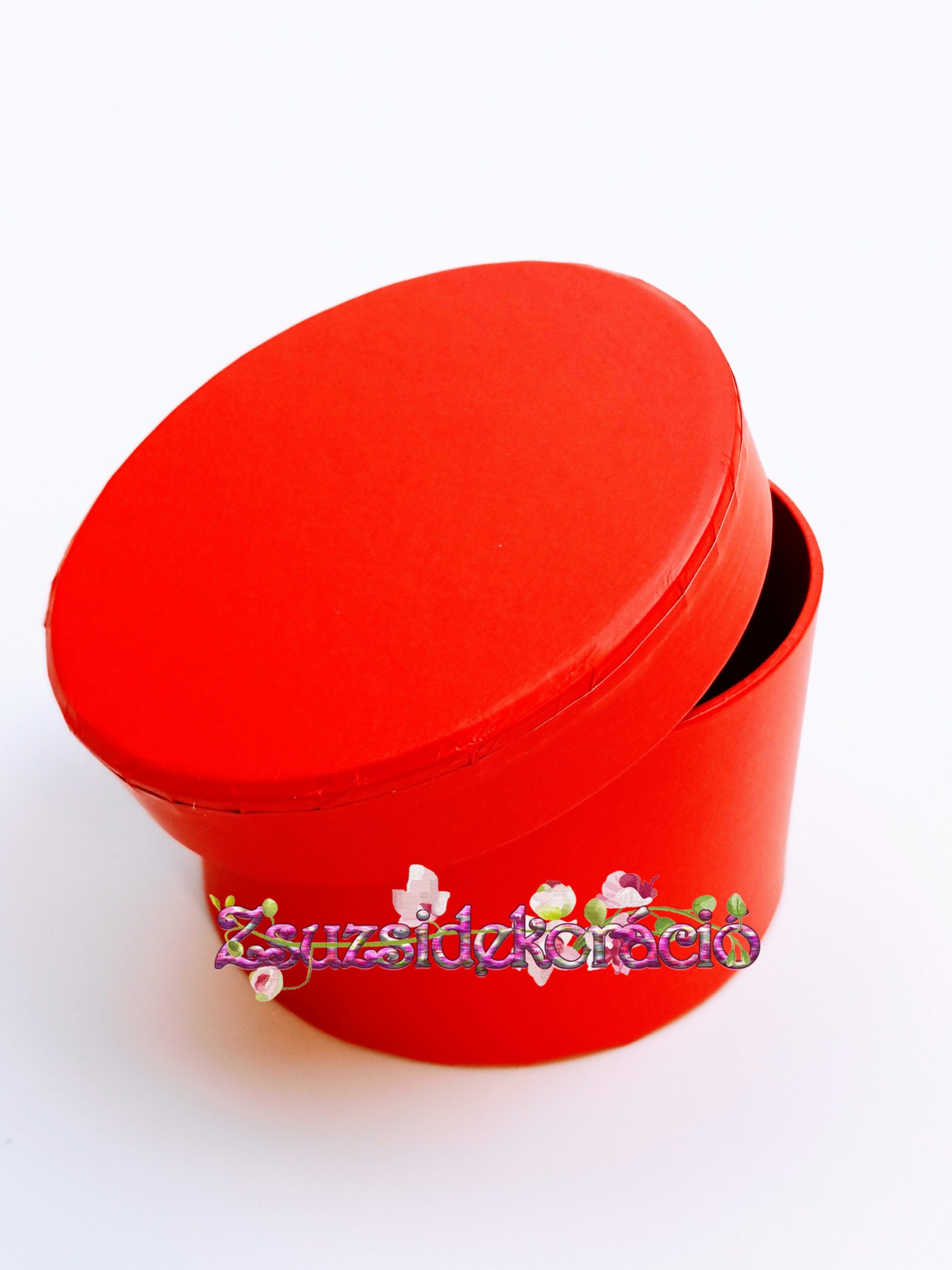1 db-os kerek doboz 10,5×6,2 cm Piros