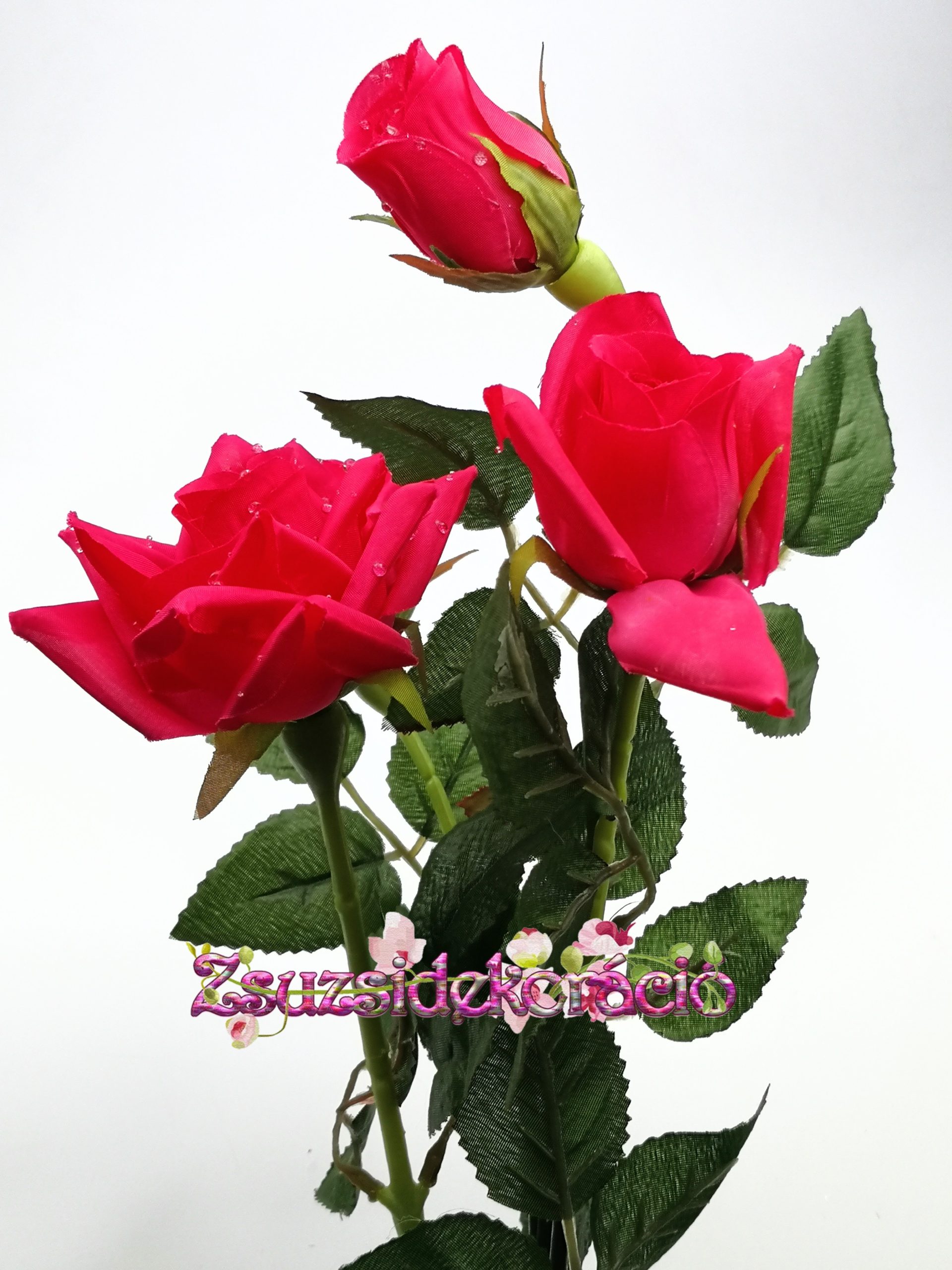 Harmatcseppes rózsa 90 cm 4 fej Élénk rózsaszín